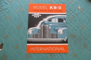 0904x Circa 1947 - 1948 International Harvester Truck Model Kb - 3 Sales Brochure