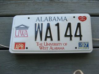1997 97 Alabama Al License Plate Graphic Western College School University Wa144