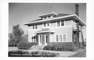 Vintage Rppc Memorial Hospital Platte South Dakota Real Photo Postcard