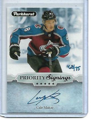2019 / 20 Ud Parkhurst Priority Signings Cale Makar Auto 68/75