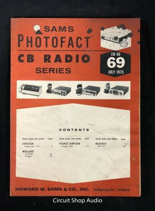 Sams Photofact / Cb Radio,  Cb - 69 / Johnson,  Midland,  Pearce Simpson,  Regency