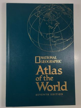 National Geographic Atlas Of The World Seventh Edition 1999 Book 18.  5 " X 12.  5 "
