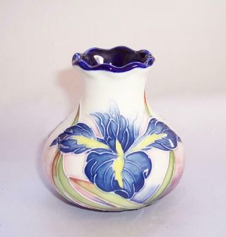 Vintage Ceramic Old Tupton Ware Small Vase Iris Flower Design 3 " High