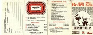 1984 - 85 Hershey Bears Pocket Schedule