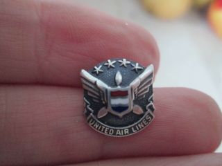 Vintage United Airlines Sterling Silver Employee Lapel Pin Tie Tack