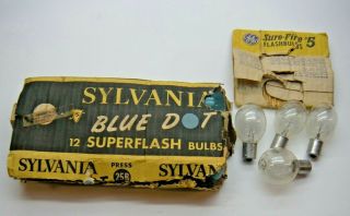 Vintage Sylvania Film Camera Flash Bulbs 25b And Ge Sure - Fire 5