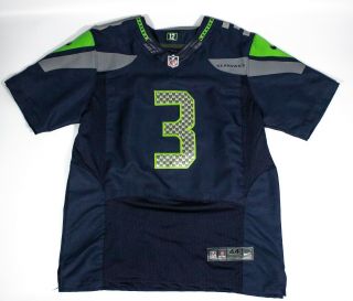 Russell Wilson 3 Nike On Field Nfl Seattle Seahawks Sewn Jersey Mens Size 44 L