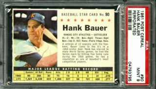 1961 Post Cereal Baseball 90 Hank Bauer Athletics Perforated Psa 9