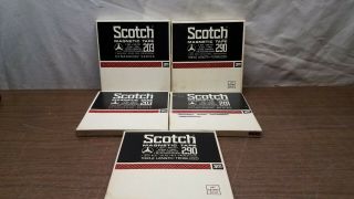 5 Scotch 7 Inch Reel To Reel 290 - 3600 Ft 1/4 Inch Tapes