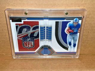 2019 Playbook Nfl Shield Rookie One Of One Logo Patch T.  J.  Hockenson 1/1 In Mag