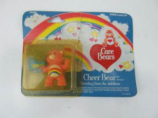Vintage Kenner Care Bears Cheer Bear Pvc Figure Miniature Mini Cheering Sideline