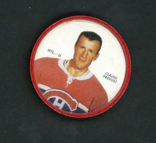 1968 - 69 Shirriff Hockey Coins Mtl - 16 Claude Provost Canadiens Sp
