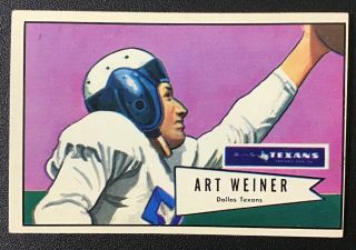 1952 Bowman Large 114 Art Edward Weiner/dallas Texans Exmt,  Vintage Card