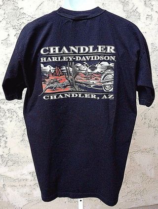 Harley Davidson Dealership Chandler Arizona Large 42 " Black Graphic T Shirt