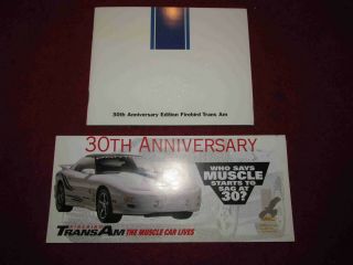 1999 Pontiac Trans Am 30th Anniversary Edition Color Sales Brochure - - -