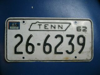 1962 Tennessee License Plate With 65 Sticker,  26 - 6239