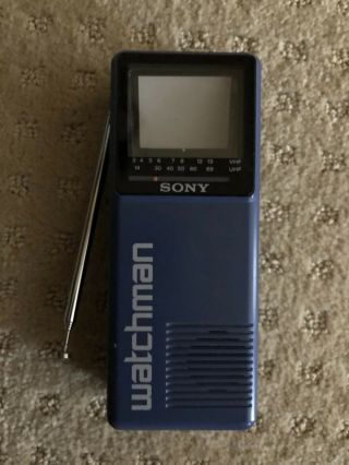 Sony Watchman Portable Black&white Tv Fd - 10a Handheld Flat Screen Television B4