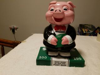 Piggy Bank Vintage Money Makes My Head Spin Piggy Bank.  " Talks ".  1991