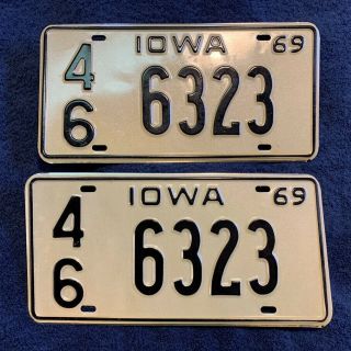 1969 Humboldt County Iowa Automobile License Plate Pair,  Never Mounte