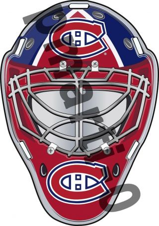 Montreal Canadiens Front Goalie Mask Vinyl Decal / Sticker 10 Sizes