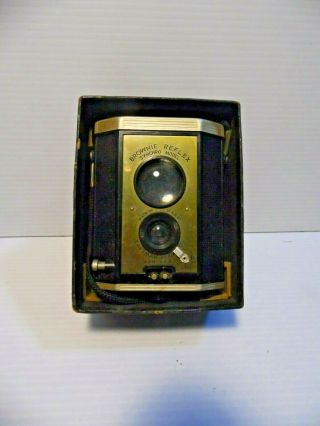 Vintage Brownie Reflex Synchro Model No.  173 Eastman Kodak Camera W/ Box