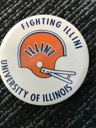 Vintage Ncaa University Of Illinois Fighting Illini 3 Inch Pin / Button