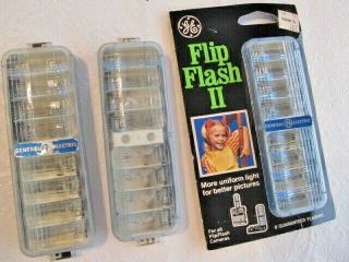 G.  E.  Flip Flash Ii Flashbulbs / Flashbar Flash Bulb Vintage Camera Flash Bulbs