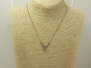 Vintage Sterling Silver & White Gem On Chain Necklace
