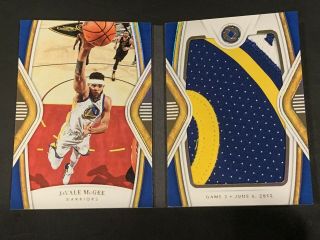 2018 - 19 Panini Opulence Nba Finals Booklet Javale Mcgee Gu Patch 8/13 Warriors
