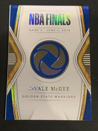 2018 - 19 Panini Opulence NBA Finals Booklet JaVale McGee GU Patch 8/13 Warriors 3