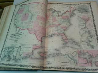 JOHNSON ' S ILLUSTRATED FAMILY ATLAS 1862 COMPLETE incl Colton Civil War Maps 2