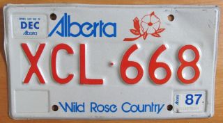 Alberta 1987 Motorcycle License Plate Natural Xcl - 668