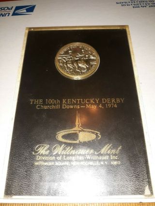 The 100th Kentucky Derby Churchill Downs Coin 1974 The Wittnauer Sterling