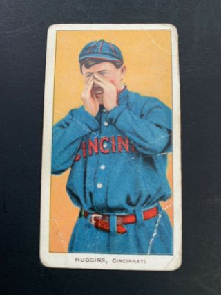 T206 1909 - 11 Miller Huggins,  Cincinnati - Hands At Mouth Piedmont 350 Sub Hof