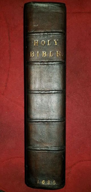 1685 King James Bible / Huge Oxford Folio Complete / Provenance /
