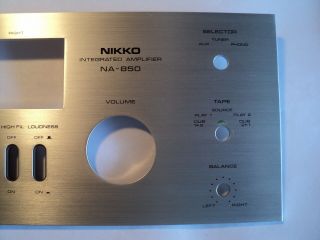 NIKKO NA - 850 Stereo Integrated Amplifier Face Plate 3