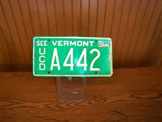 Vermont License Plate 1970 