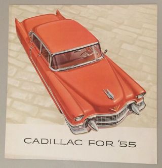 Vintage Cadillac For 1955 Dealer Sales Fold Out Advertising Brochure