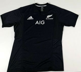 Mens Adidas Zealand All Blacks Rugby Jersey Black Short Sleeve Size Xl