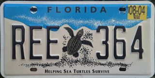 Florida State License Plate " Helping Sea Turtles Survive "