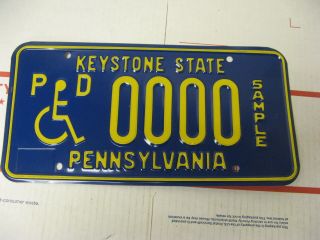 Pennsylvania Pa License Plate Sample Handicapped Keystone State Pd 0000