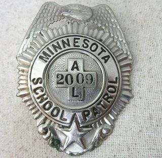 Minnesota School Patrol Badge Number 2009 Al Screw Type
