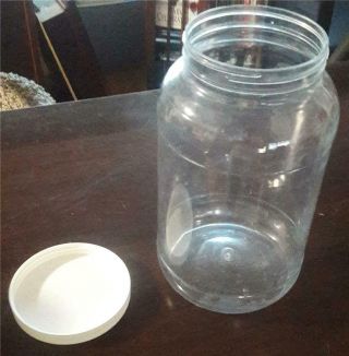 Vintage Grafco,  1 Gallon,  Clear - Plastic Jar with Lid - 10 1/2 