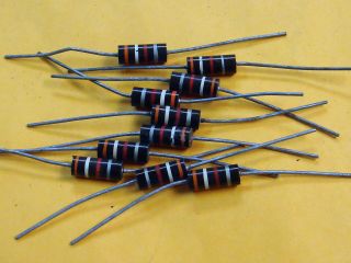 10 X Ab Allen Bradley 3.  9k 1w Carbon Composition Resistor