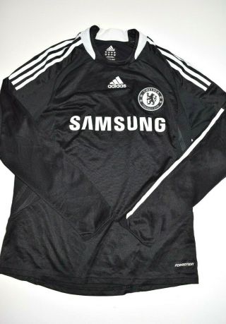 Adidas Chelsea Fc Soccer Jersey Mens Size M Long Sleeve Black Samsung Fifa