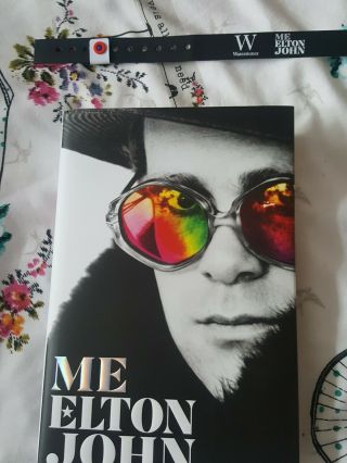 Elton John Signed Book Me Waterstones London With Armband Exclusive