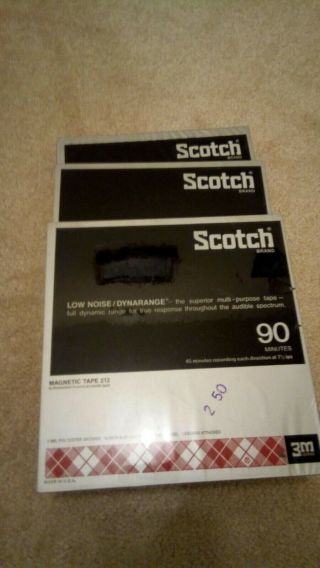 Scotch 3m 212 Magnetic Tapes - Qty 3 - 1/4 Inch Reel To Reel.  Pckg 