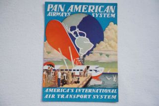 Pan American Airways System Airline Aviation Luggage Label