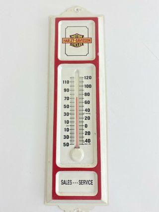 Vintage Harley Davidson Metal Thermometer 12” Soda,  Sign,  Farm,  Oil,  Gas (b)