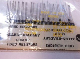Allen Bradley 10 Ohm 1/4 Watt 5 Rcr07g100js Carbon Comp Resistors 50pc
